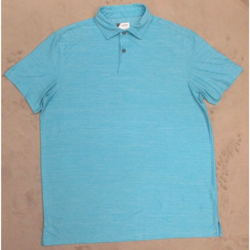 IZOD Men's Aqua Golf Polo Shirt Stretch Lightweight Short Sleeve Size Medium
